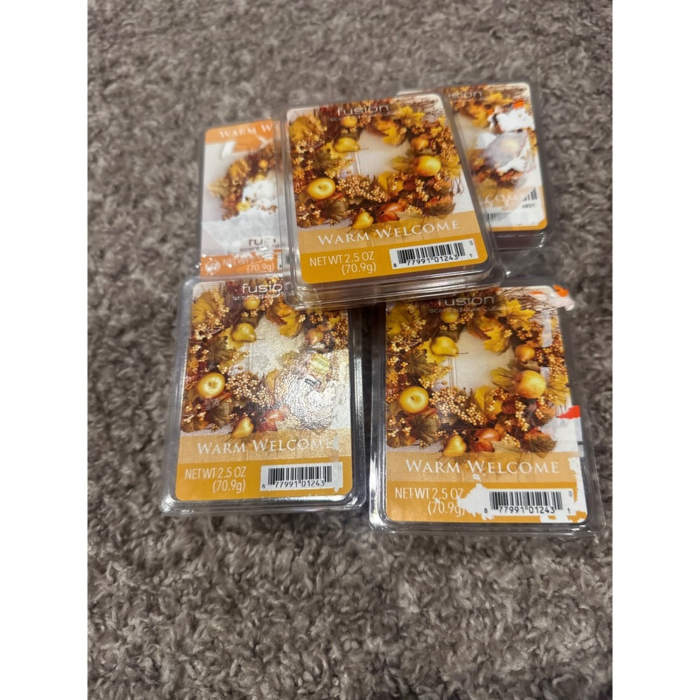 Lot of 5 Fusion Warm Welcome Scented Wax Cubes Melts 2.5 oz Each Fall Harvest